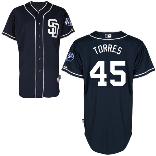 Alex Torres #45 MLB Jersey-San Diego Padres Men's Authentic Alternate 1 Cool Base Baseball Jersey